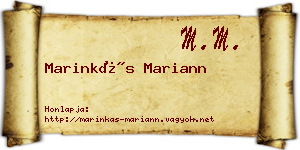 Marinkás Mariann névjegykártya